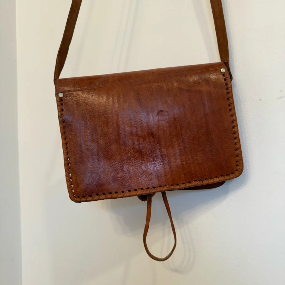 Embossed Leather Crossbody Bag - Picture 2 of 8
